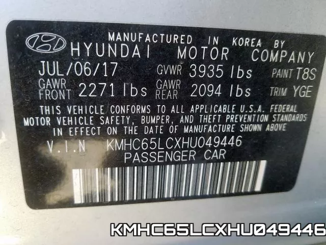 KMHC65LCXHU049446 фото 2