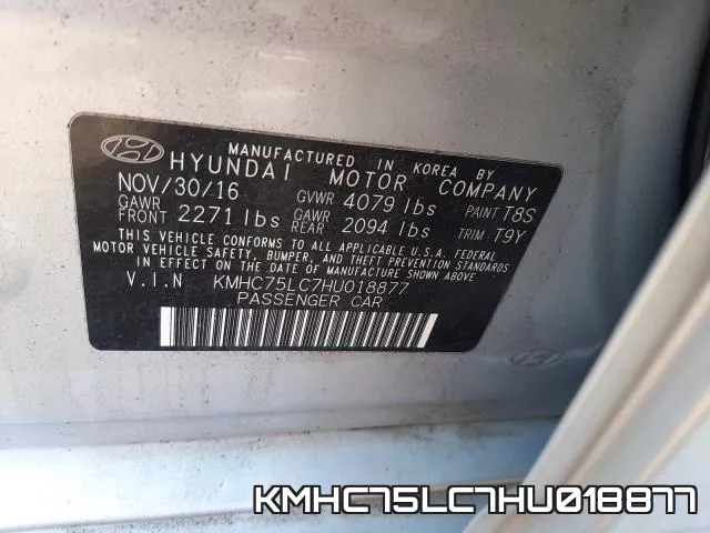 KMHC75LC7HU018877 фото 2