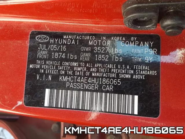 KMHCT4AE4HU186065 фото 2