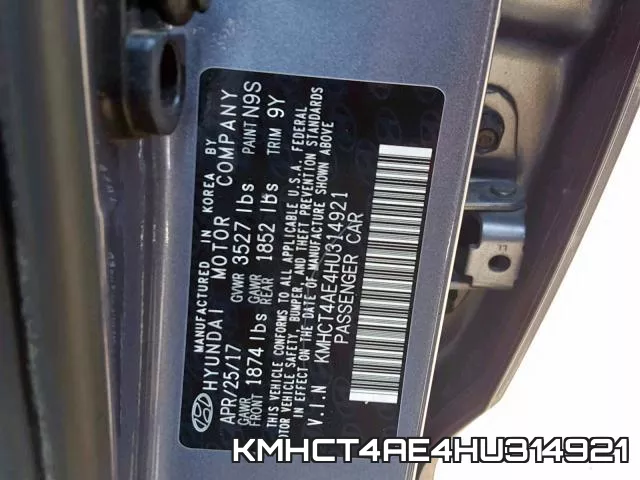 KMHCT4AE4HU314921 фото 2