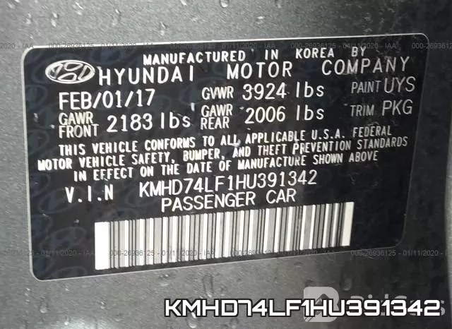 KMHD74LF1HU391342 фото 10
