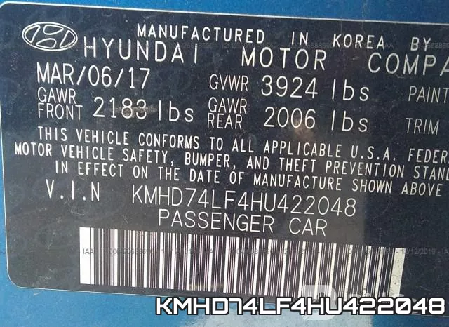 KMHD74LF4HU422048 фото 10