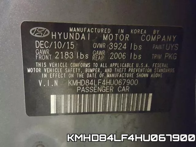 KMHD84LF4HU067900 фото 2