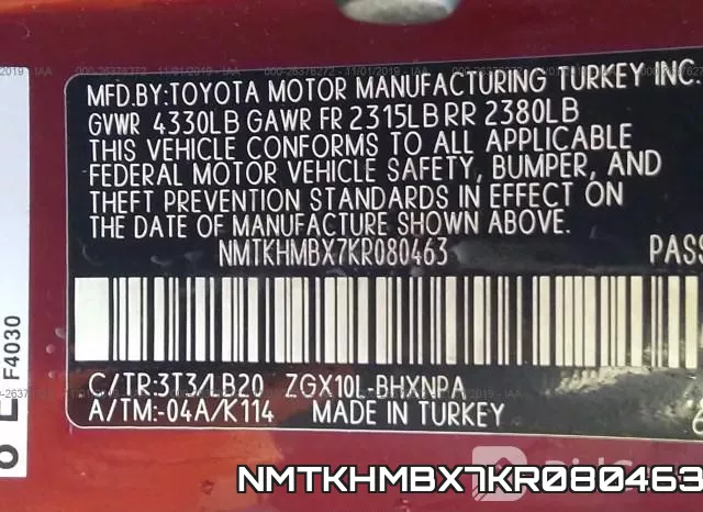 NMTKHMBX7KR080463 фото 10