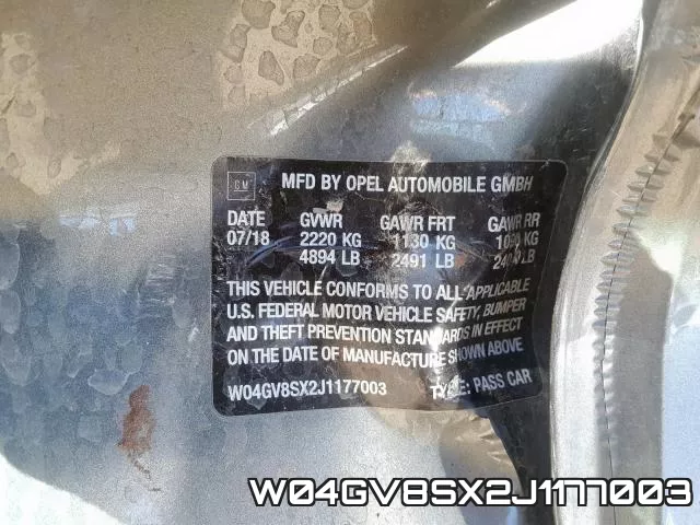 W04GV8SX2J1177003 фото 2