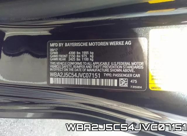 WBA2J5C54JVC07151 фото 10