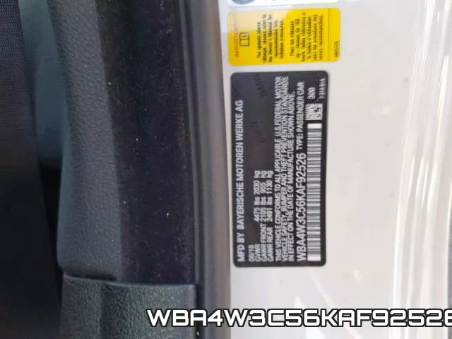 WBA4W3C56KAF92526 фото 2