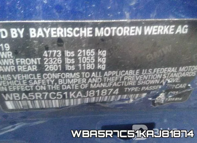 WBA5R7C51KAJ81874 фото 10