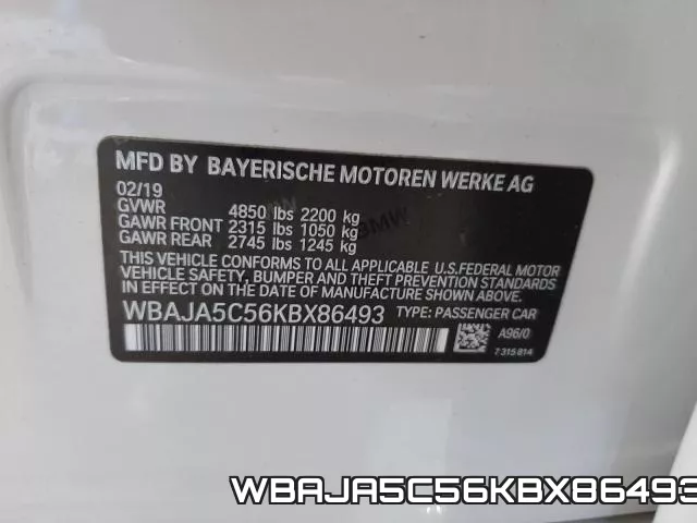 WBAJA5C56KBX86493 фото 2