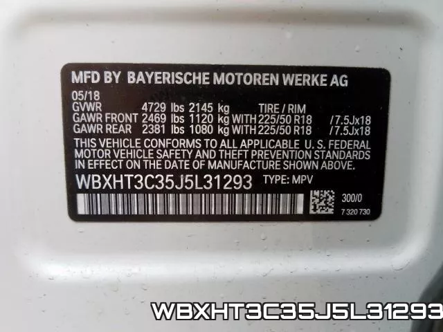 WBXHT3C35J5L31293 фото 2