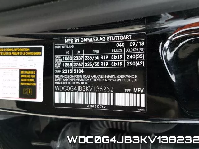 WDC0G4JB3KV138232 фото 2