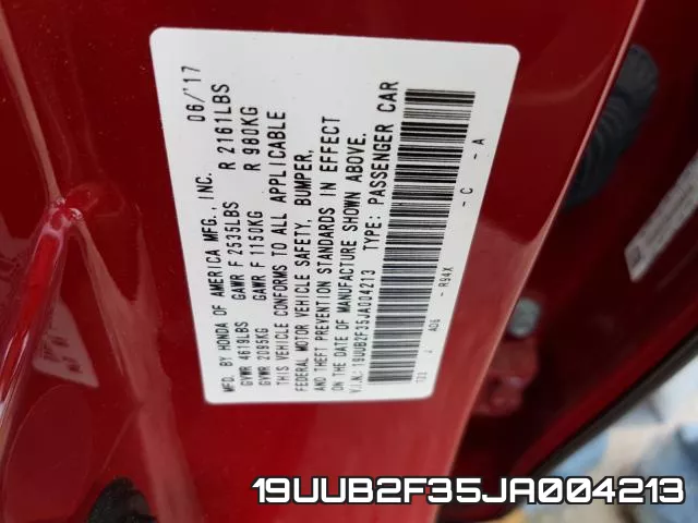 19UUB2F35JA004213 фото 2