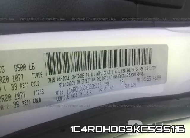 1C4RDHDG3KC535116 фото 10