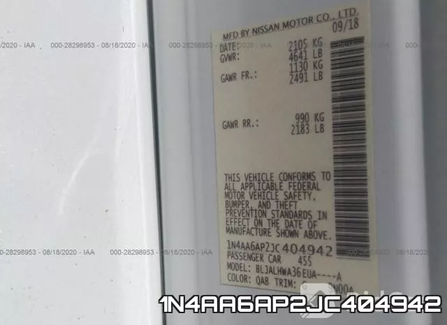 1N4AA6AP2JC404942 фото 10