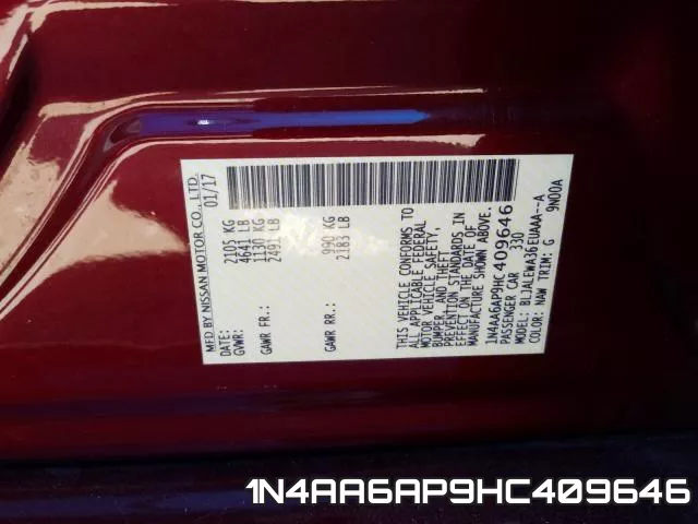 1N4AA6AP9HC409646 фото 2
