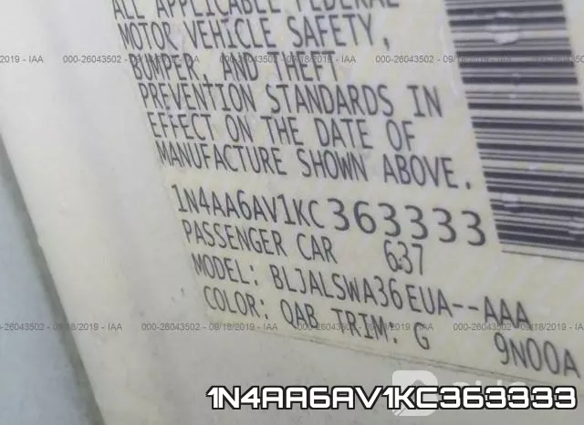 1N4AA6AV1KC363333 фото 10