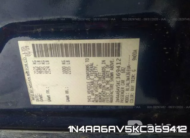 1N4AA6AV5KC369412 фото 9