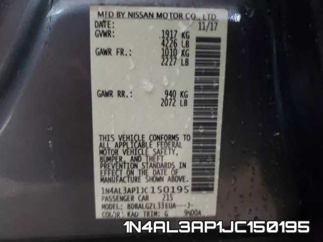 1N4AL3AP1JC150195 фото 2