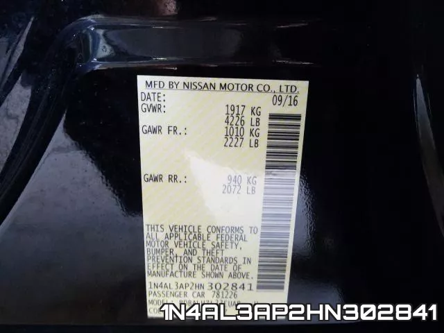 1N4AL3AP2HN302841 фото 2