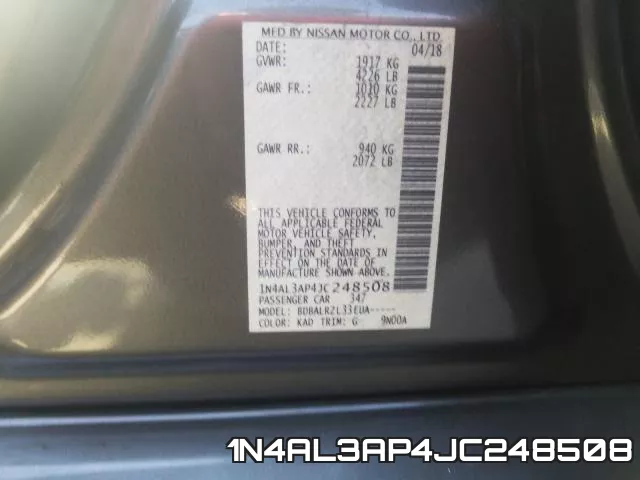 1N4AL3AP4JC248508 фото 2