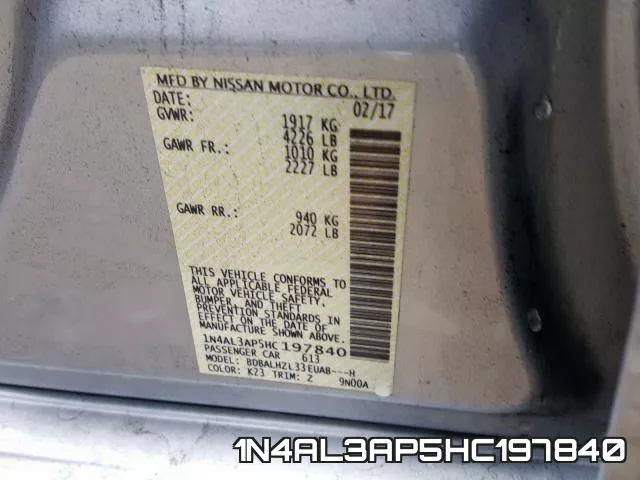 1N4AL3AP5HC197840 фото 2