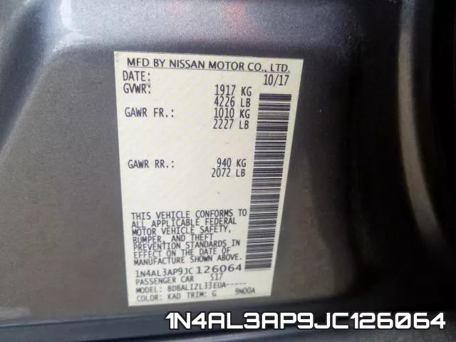 1N4AL3AP9JC126064 фото 2