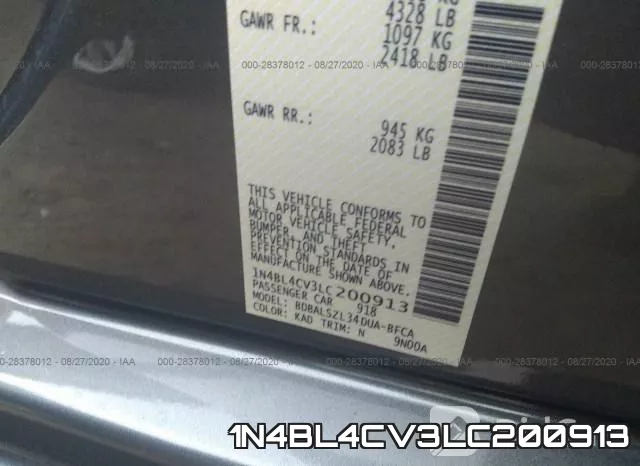1N4BL4CV3LC200913 фото 10