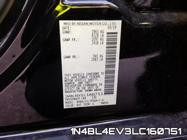 1N4BL4EV3LC160751 фото 2