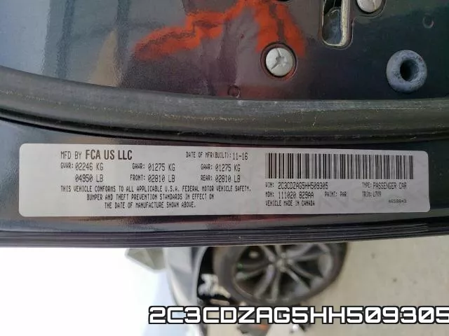 2C3CDZAG5HH509305 фото 2