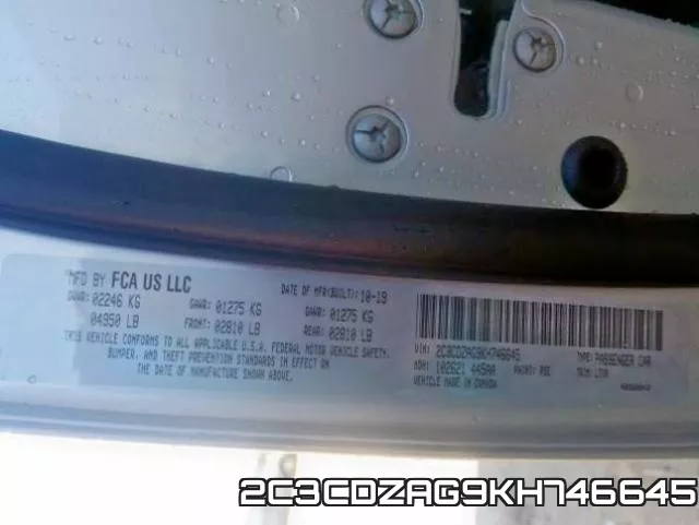 2C3CDZAG9KH746645 фото 2