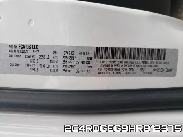 2C4RDGEG9HR812375 фото 2