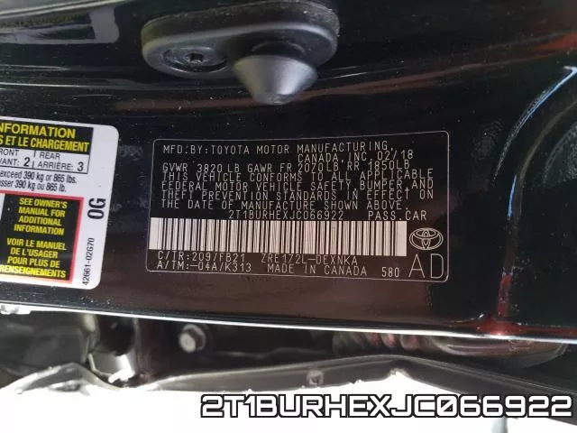 2T1BURHEXJC066922 фото 2