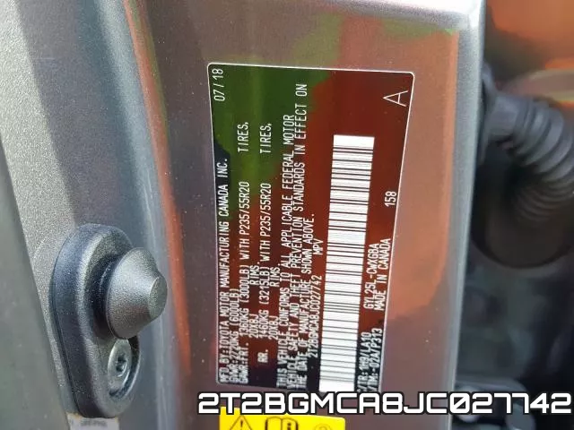 2T2BGMCA8JC027742 фото 2
