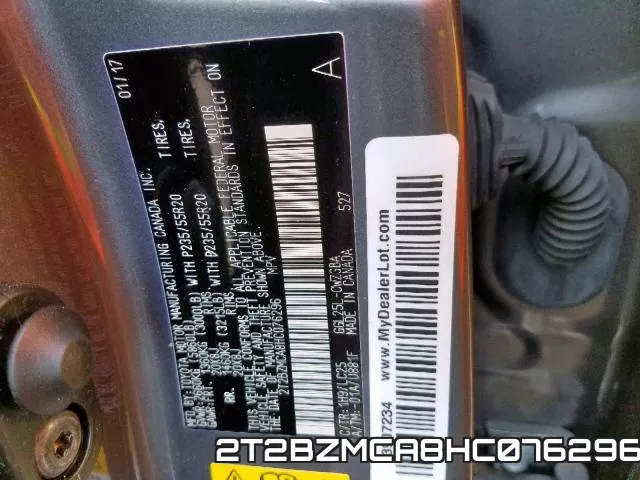 2T2BZMCA8HC076296 фото 2