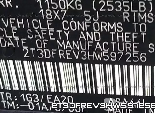 2T3DFREV3HW597256 фото 10