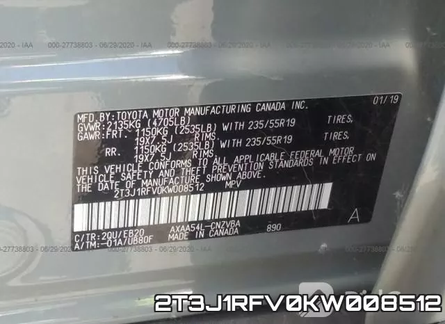 2T3J1RFV0KW008512 фото 10