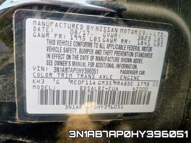 3N1AB7AP0HY396051 фото 2