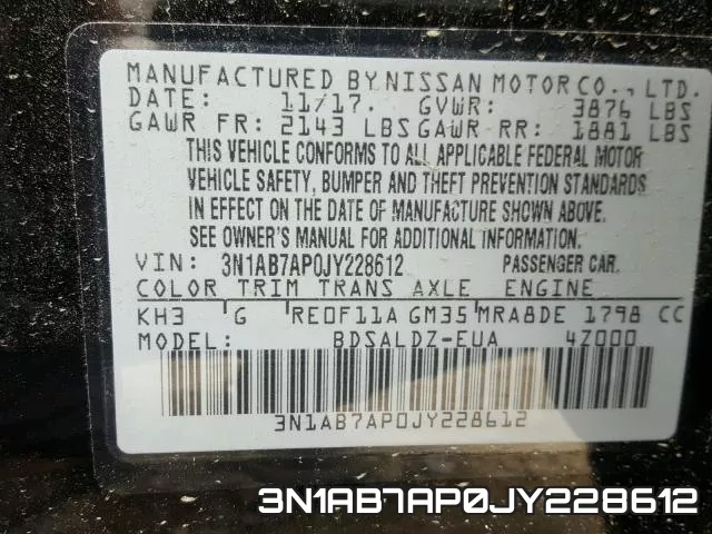 3N1AB7AP0JY228612 фото 2