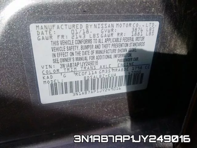 3N1AB7AP1JY249016 фото 2