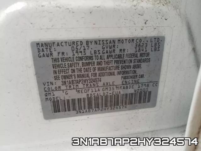3N1AB7AP2HY324574 фото 2