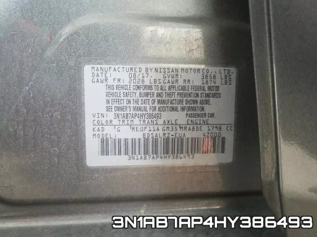3N1AB7AP4HY386493 фото 2