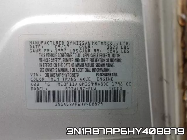 3N1AB7AP6HY408879 фото 2