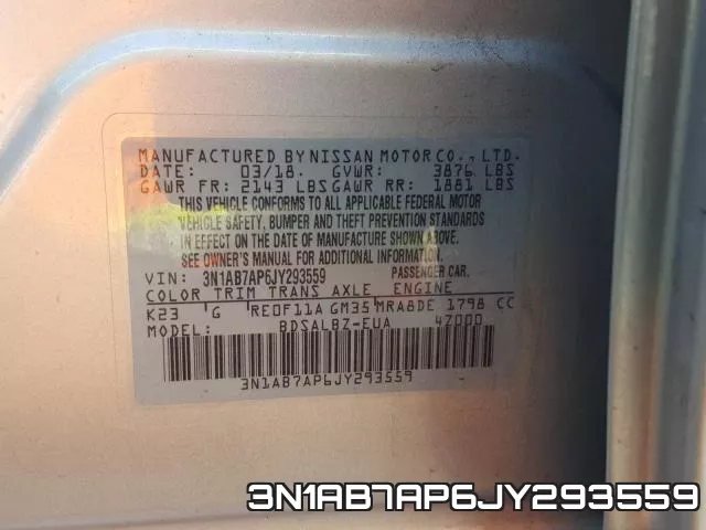 3N1AB7AP6JY293559 фото 2