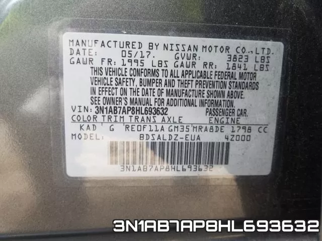 3N1AB7AP8HL693632 фото 2