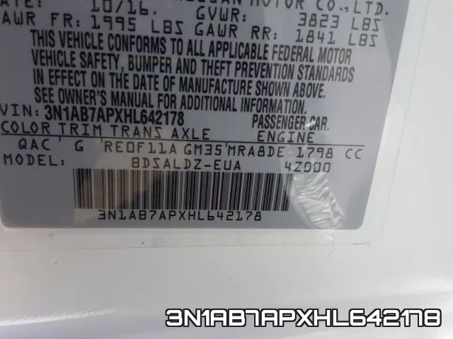 3N1AB7APXHL642178 фото 2
