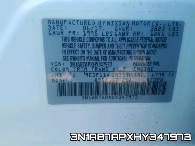 3N1AB7APXHY347973 фото 2