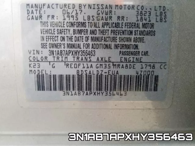 3N1AB7APXHY356463 фото 2