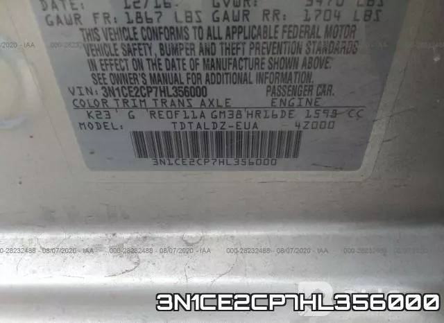3N1CE2CP7HL356000 фото 10