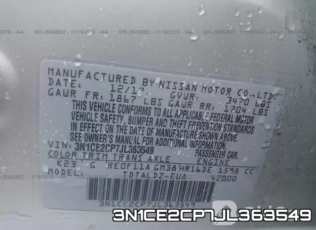 3N1CE2CP7JL363549 фото 10