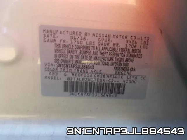 3N1CN7AP3JL884543 фото 2